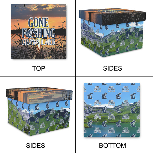 Gone Fishing Gift Boxes with Lid - Canvas Wrapped - Large - Approval