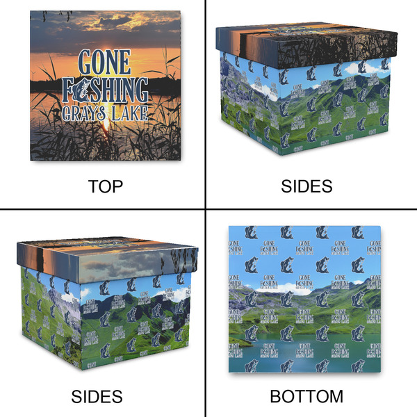 Gone Fishing Gift Boxes with Lid - Canvas Wrapped - X-Large - Approval