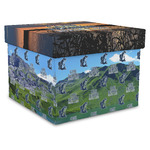 Gone Fishing Gift Box with Lid - Canvas Wrapped - X-Large (Personalized)