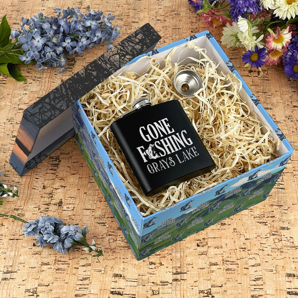 Gone Fishing Gift Boxes with Lid - Canvas Wrapped - X-Large - In Context