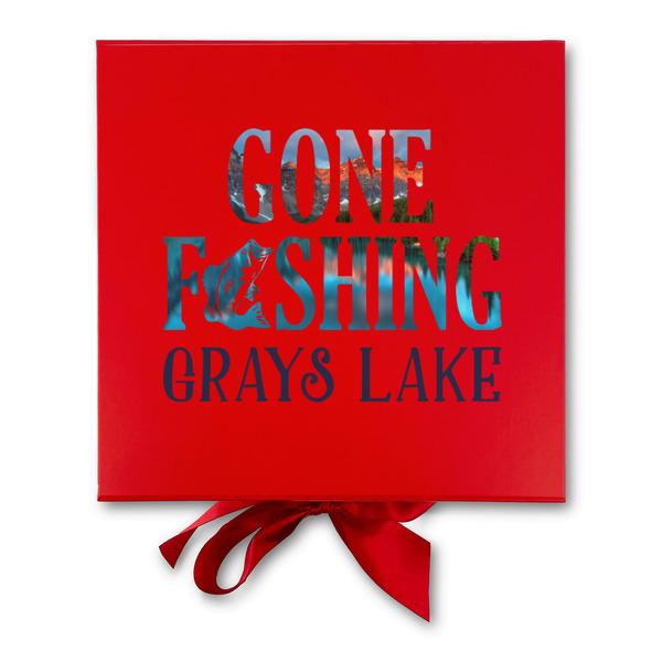 Gone Fishing Gift Boxes with Magnetic Lid - Red - Approval