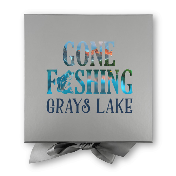 Gone Fishing Gift Boxes with Magnetic Lid - Silver - Approval