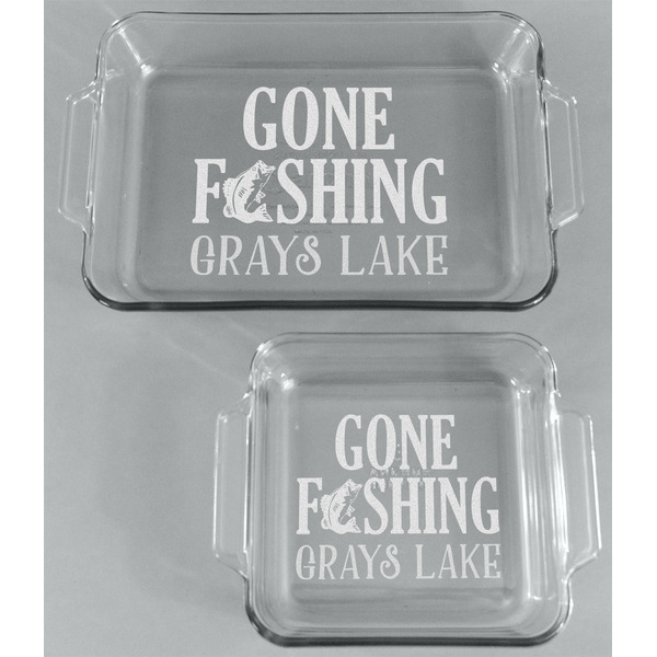 Gone Fishing Glass Baking Dish Set - FRONT