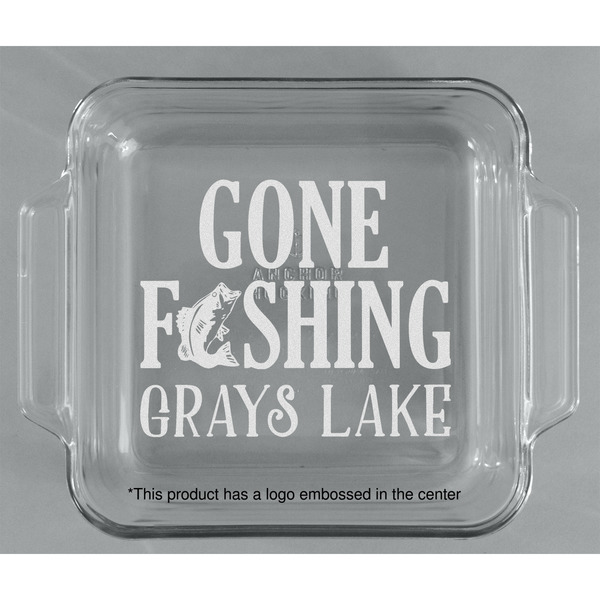 Gone Fishing Glass Cake Dish - APPROVAL (8x8)