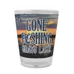 Gone Fishing Glass Shot Glass - 1.5 oz - Set of 4 (Personalized)