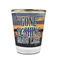 Gone Fishing Glass Shot Glass - With gold rim - FRONT