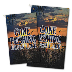 Gone Fishing Golf Towel - Poly-Cotton Blend w/ Name or Text