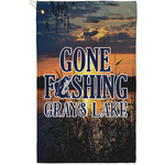 Gone Fishing Golf Towel - Poly-Cotton Blend - Small w/ Name or Text