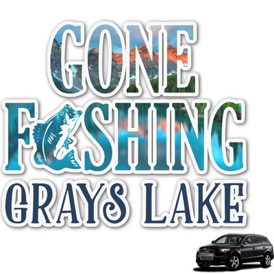 Gone Fishing Graphic Car Decal (Personalized)