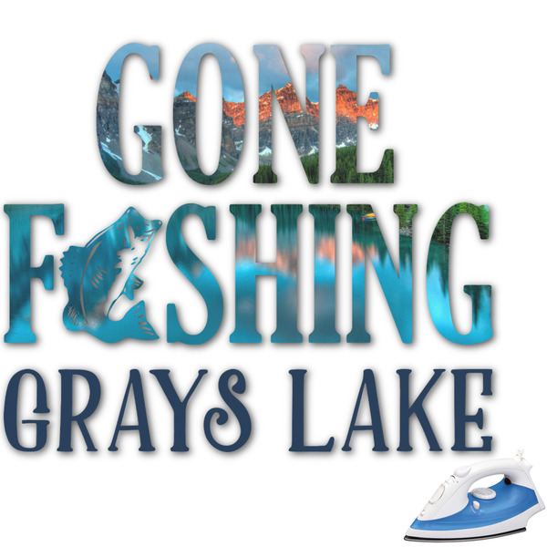 Custom Gone Fishing Graphic Iron On Transfer (Personalized)