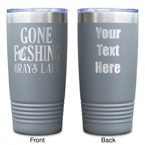 Gone Fishing Gray Polar Camel Tumbler - 20oz - Double Sided - Approval