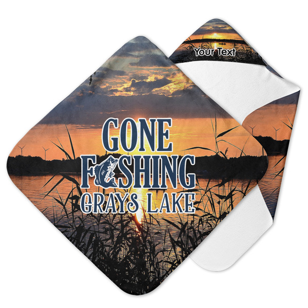 Custom Gone Fishing Hooded Baby Towel (Personalized)