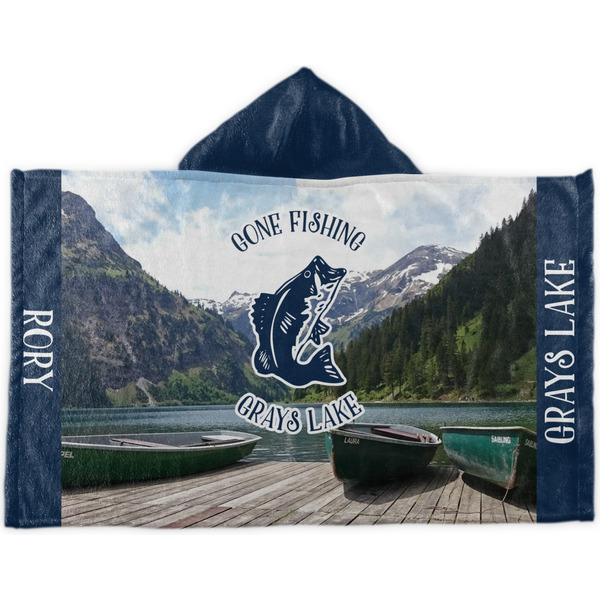 Custom Gone Fishing Kids Hooded Towel (Personalized)