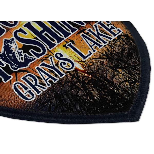 Gone Fishing Iron on Shield 3 Detail