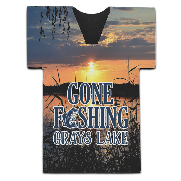 Custom Gone Fishing Jersey Bottle Cooler (Personalized)