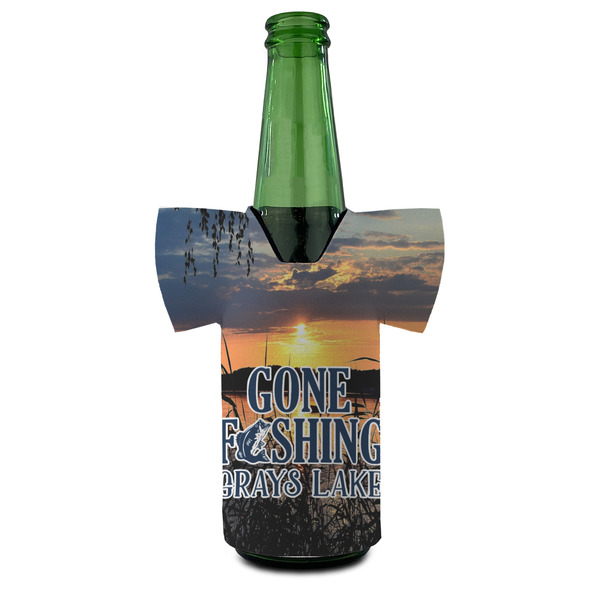 Gone Fishing Jersey Bottle Cooler - Set of 4 - FRONT (on bottle)