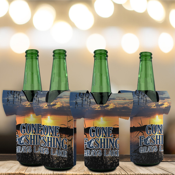 Gone Fishing Jersey Bottle Cooler - Set of 4 - LIFESTYLE