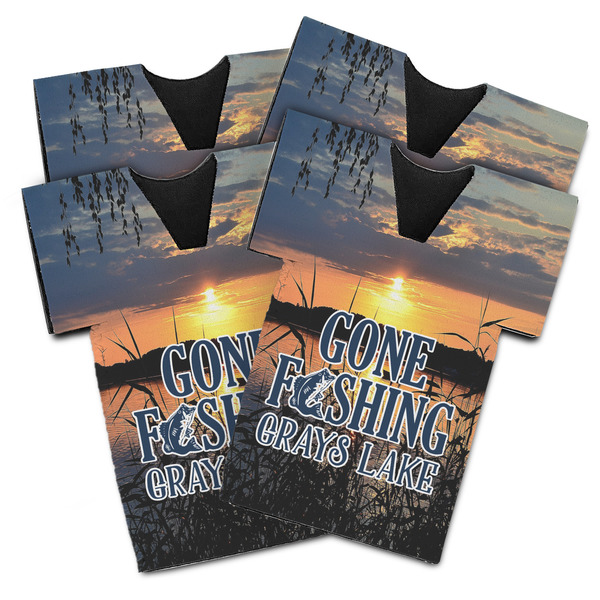 Custom Gone Fishing Jersey Bottle Cooler - Set of 4 (Personalized)