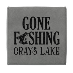 Gone Fishing Jewelry Gift Box - Engraved Leather Lid (Personalized)
