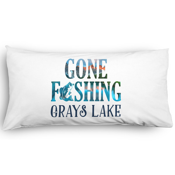 Custom Gone Fishing Pillow Case - King - Graphic (Personalized)