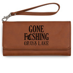 Gone Fishing Ladies Leatherette Wallet - Laser Engraved - Rawhide (Personalized)