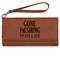 Gone Fishing Ladies Wallet - Leather - Rawhide - Front View