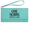 Gone Fishing Ladies Wallet - Leather - Teal - Front View