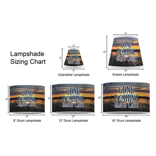 Gone Fishing Lampshade Sizing Chart