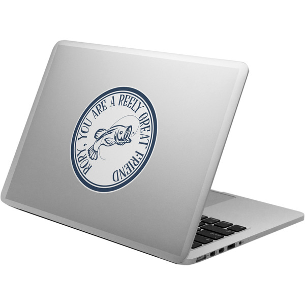 Custom Gone Fishing Laptop Decal (Personalized)