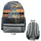 Gone Fishing Large Backpack - Gray - Front & Back View