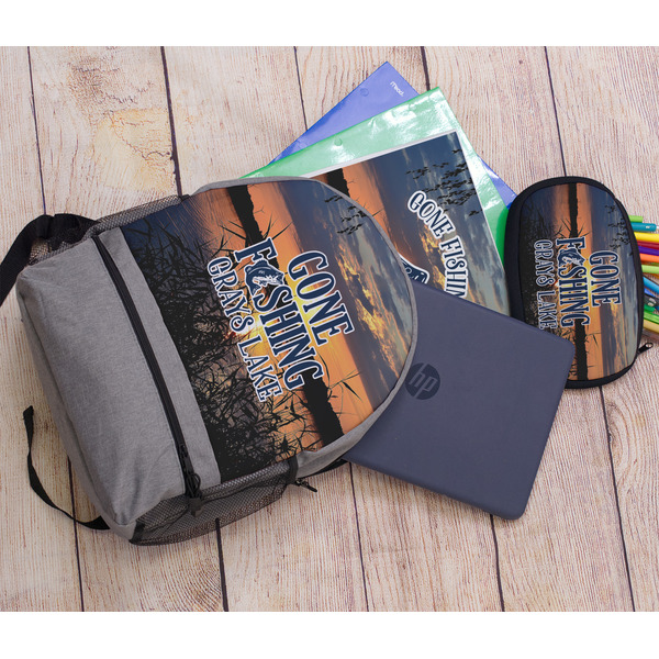 Gone Fishing Large Backpack - Gray - With Stuff