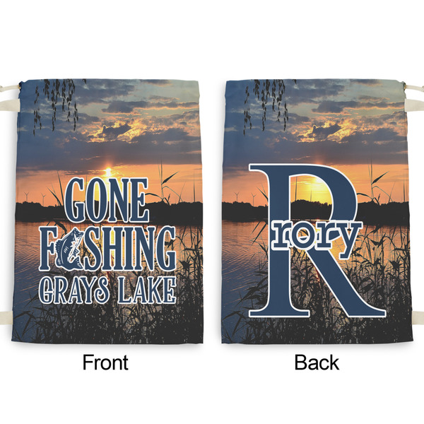 Gone Fishing Large Laundry Bag - Front & Back View