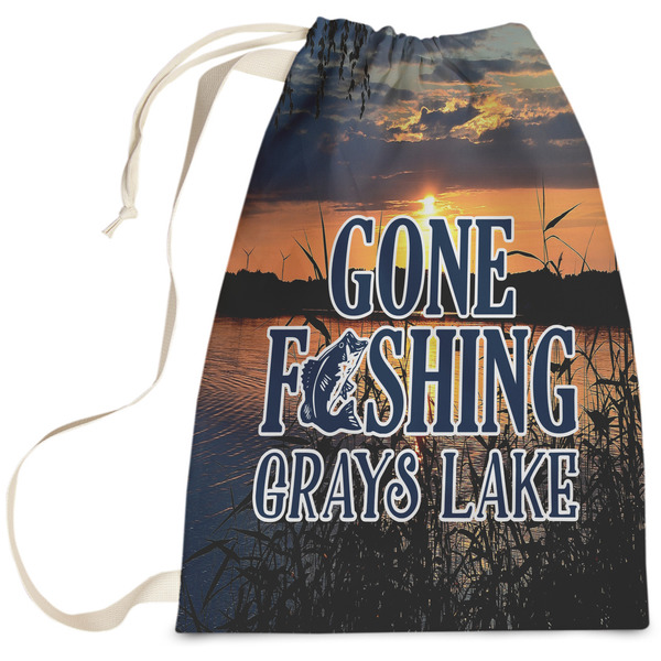 Custom Gone Fishing Laundry Bag - Large (Personalized)