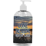 Gone Fishing Plastic Soap / Lotion Dispenser (16 oz - Large - White) (Personalized)