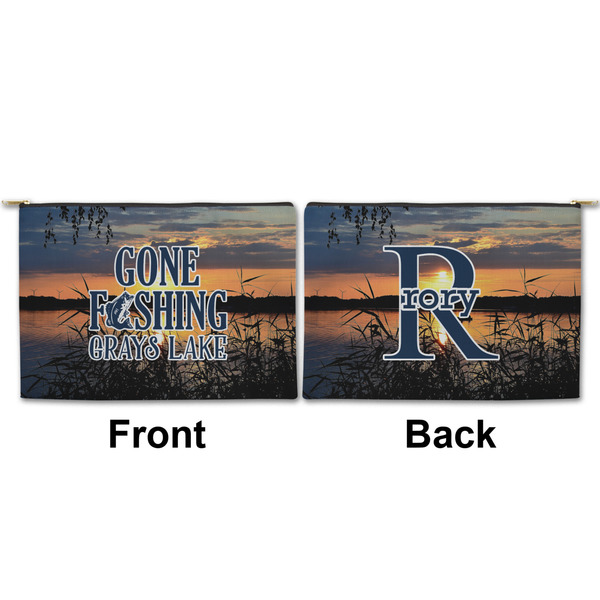 Gone Fishing Large Zipper Pouch Approval (Front and Back)