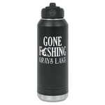 Gone Fishing Water Bottle - Laser Engraved - Front (Personalized)