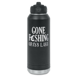Gone Fishing Water Bottle - Laser Engraved - Front (Personalized)