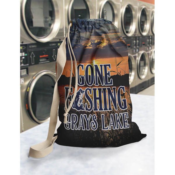 Gone Fishing Laundry Bag in Laundromat