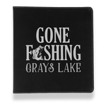 Gone Fishing Leather Binder - 1" - Black (Personalized)