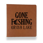 Gone Fishing Leather Binder - 1" - Rawhide (Personalized)