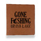 Gone Fishing Leather Binder - 1" - Rawhide - Front View