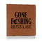Gone Fishing Leather Binder - 1" - Rawhide (Personalized)