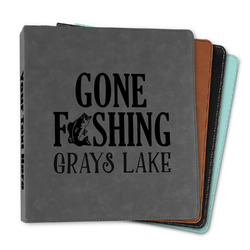 Gone Fishing Leather Binder - 1" (Personalized)