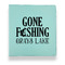 Gone Fishing Leather Binders - 1" - Teal - Front View