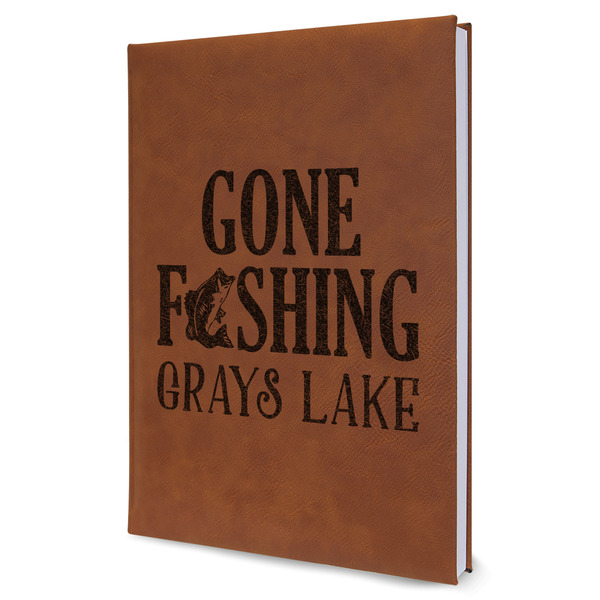 Custom Gone Fishing Leather Sketchbook (Personalized)