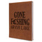 Gone Fishing Leather Sketchbook - Large - Double Sided - Angled View