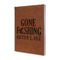 Gone Fishing Leather Sketchbook - Small - Double Sided - Angled View