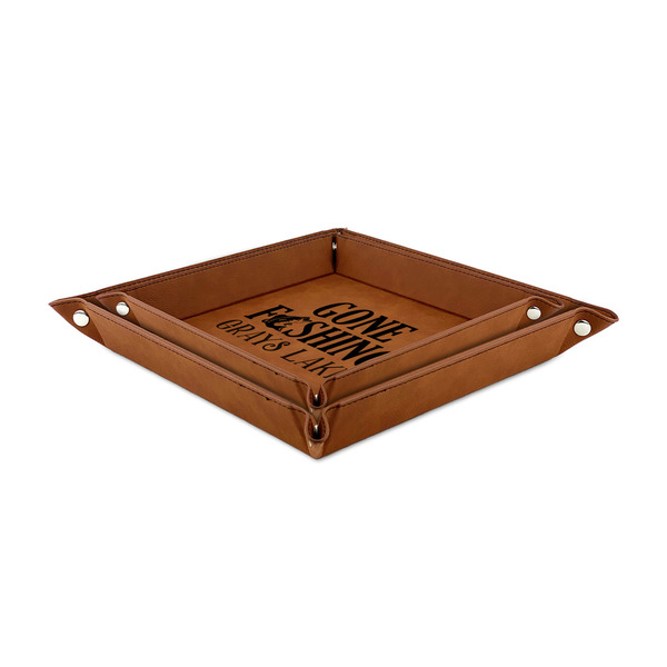 Gone Fishing Leather Valet Trays - TRAYS STACKED (both trays)