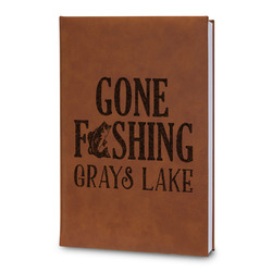 Gone Fishing Leatherette Journal - Large - Double Sided (Personalized)