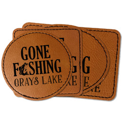 Gone Fishing Faux Leather Iron On Patch (Personalized)